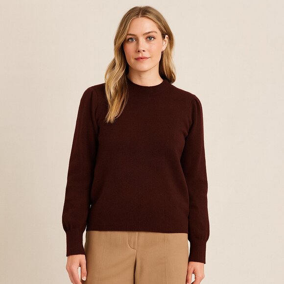 Parrish LA Burgundy Wool Cashmere Crewneck Sweater Women’s Small - Picture 8 of 8